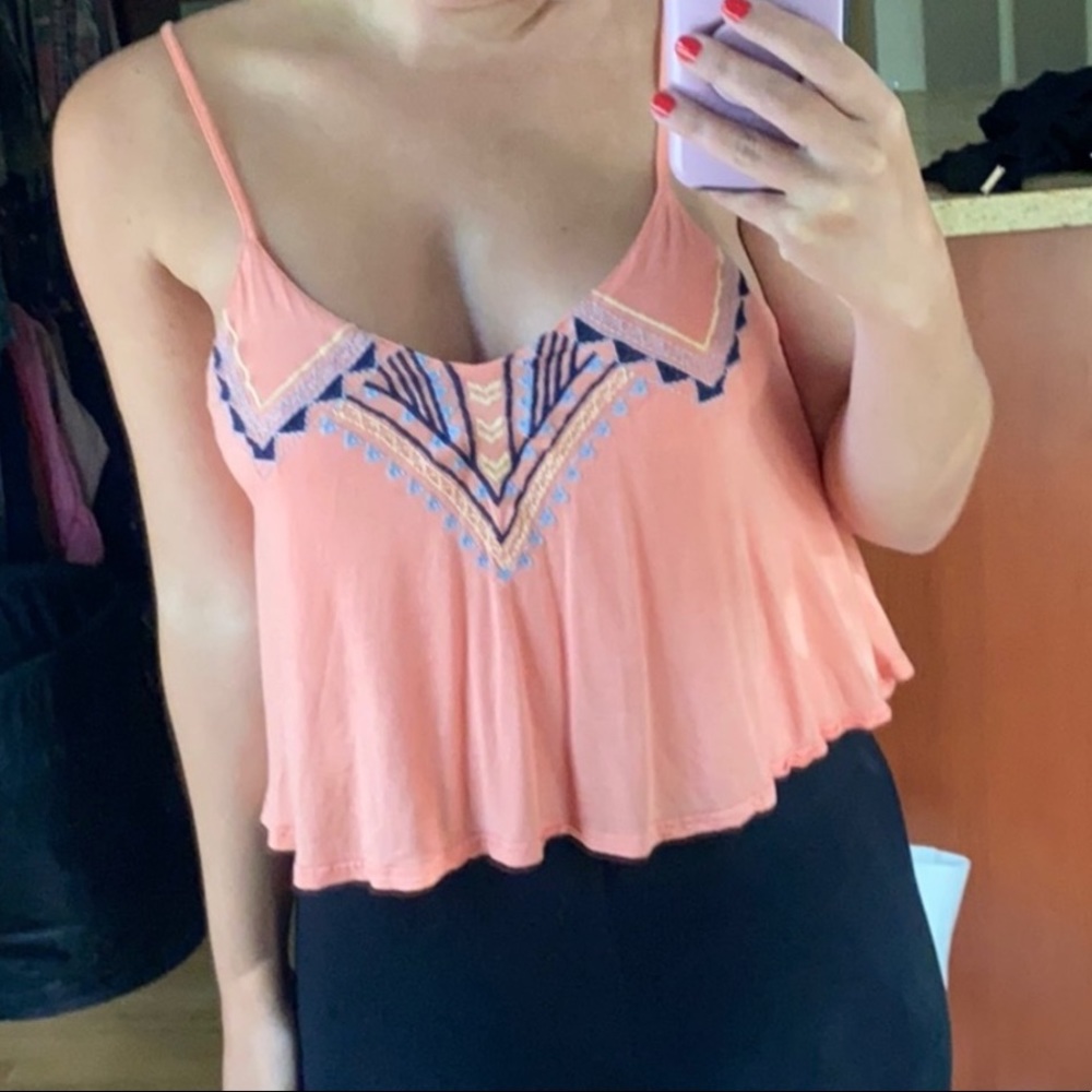 Embroidered crop top
